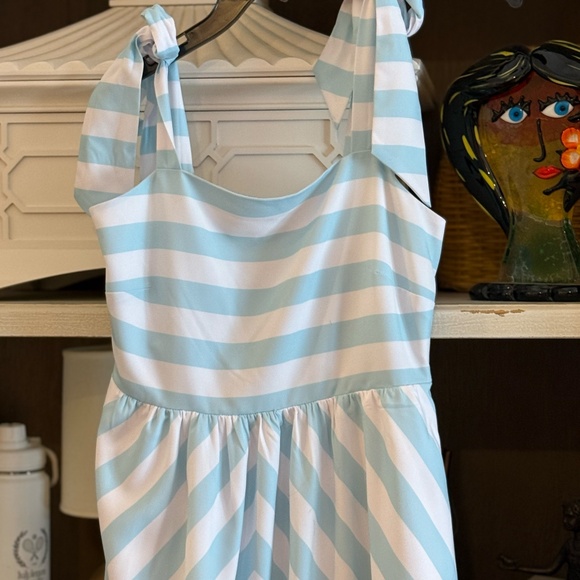 STS Sail to Sable XS blue striped maxi dress tie straps nwt - Picture 6 of 6